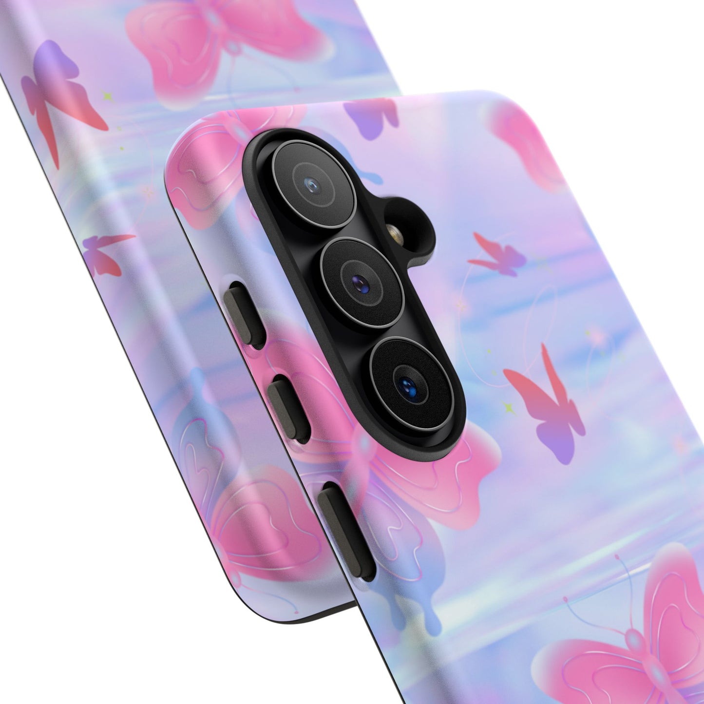 Butterfly Pastel Tough Phone Case — Pink & Lavender Protective Cover