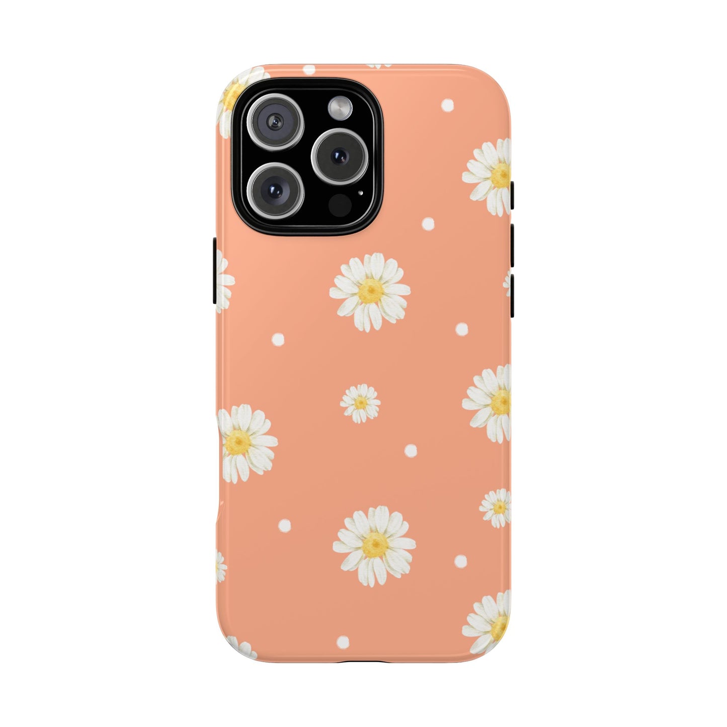 Peach Daisy Phone Case — Floral Tough Protective Cover