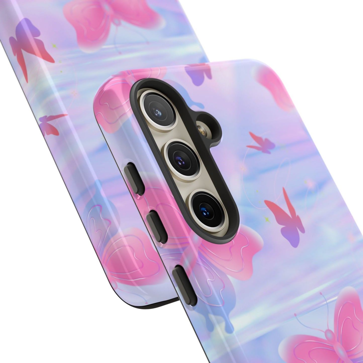Butterfly Pastel Tough Phone Case — Pink & Lavender Protective Cover