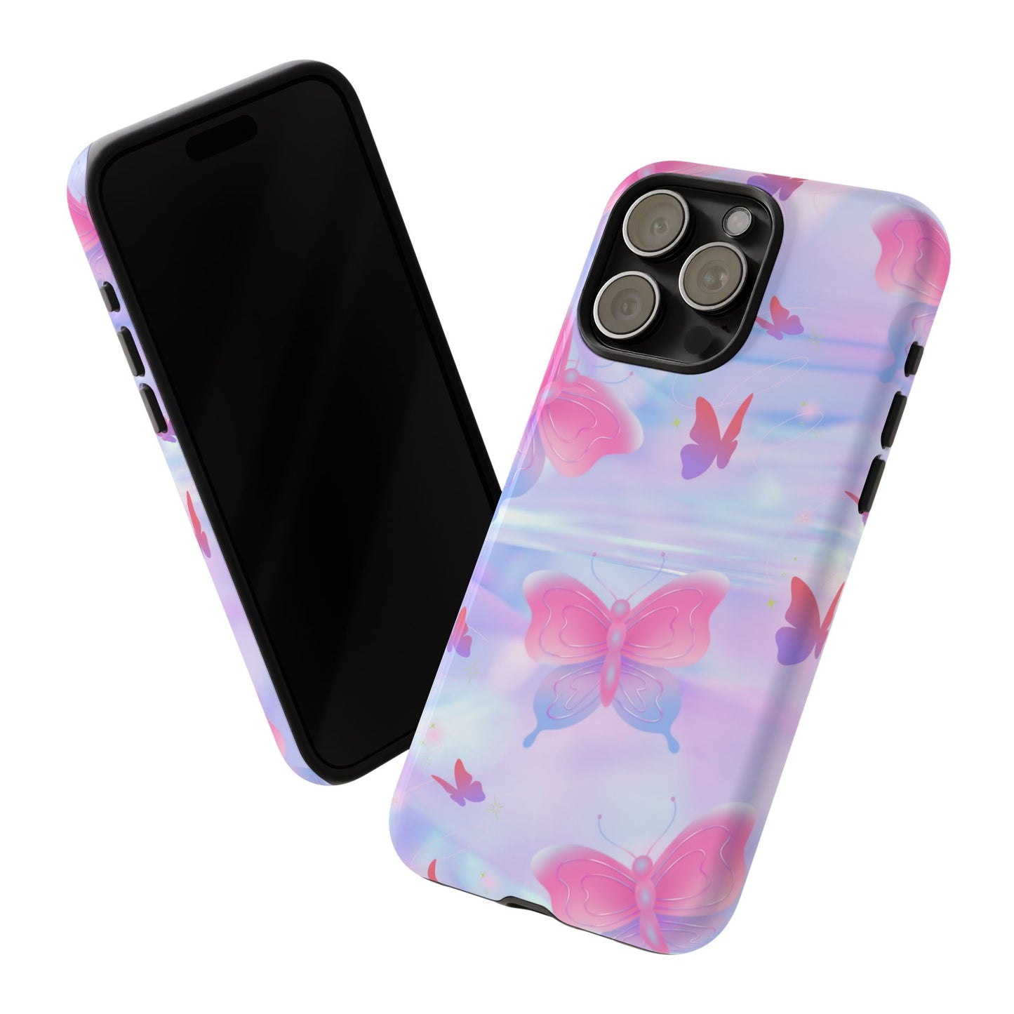Butterfly Pastel Tough Phone Case — Pink & Lavender Protective Cover