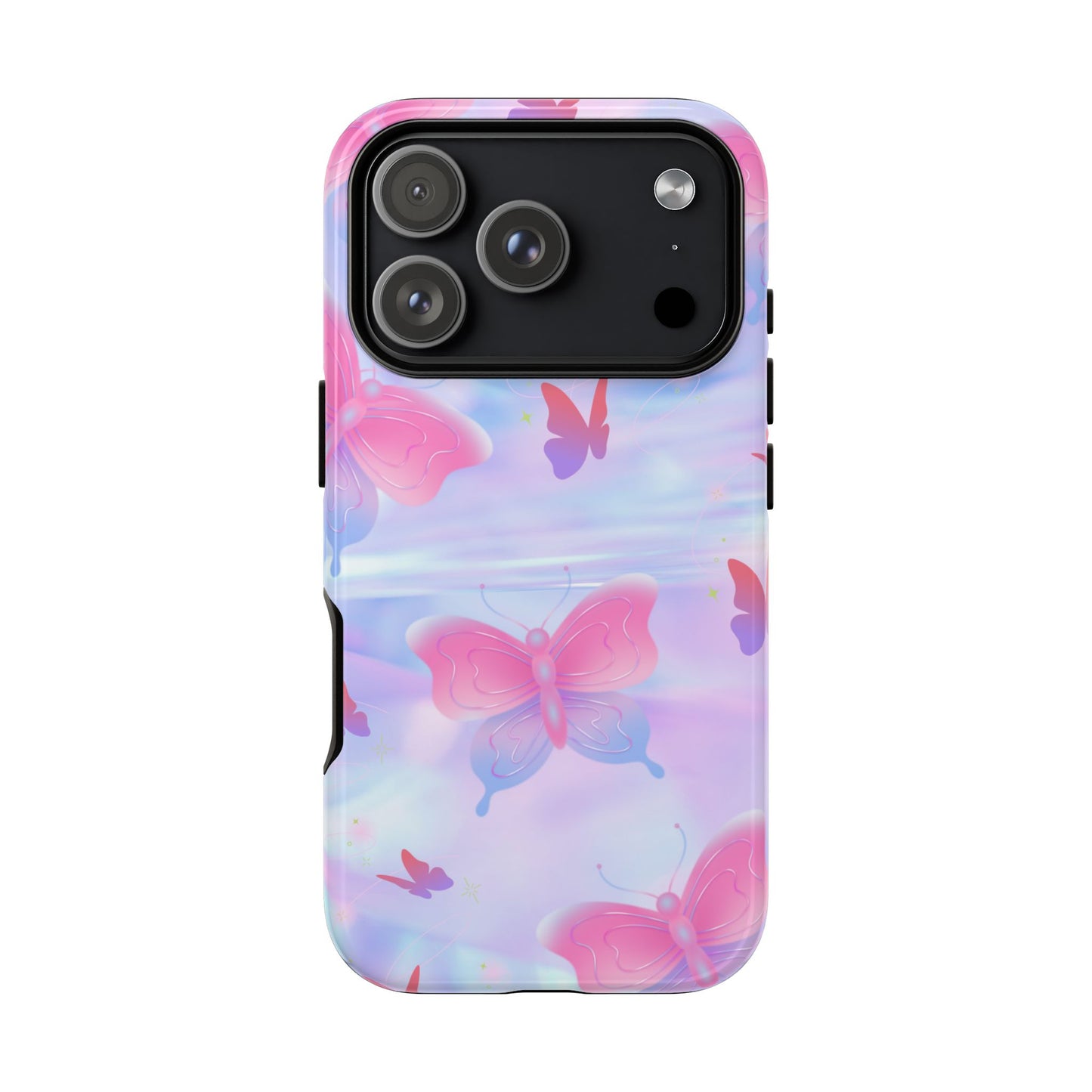 Butterfly Pastel Tough Phone Case — Pink & Lavender Protective Cover