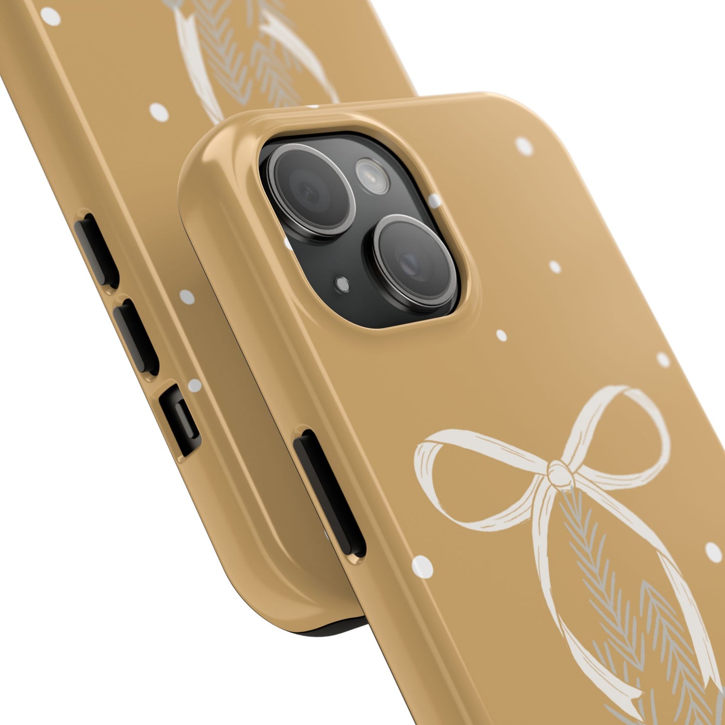 Winter Ribbon Pine Tough Phone Case — Festive Holiday Protective iPhone Cover