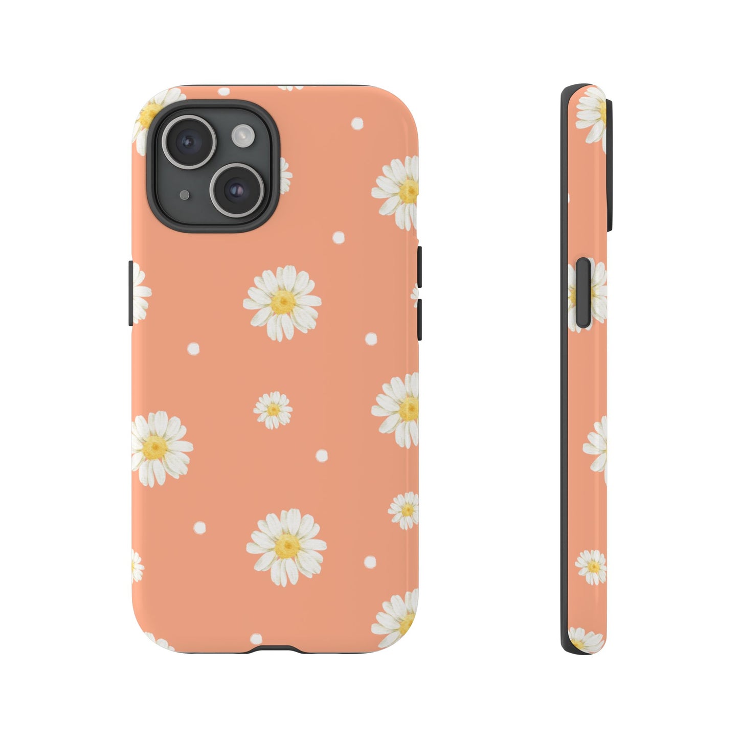 Peach Daisy Phone Case — Floral Tough Protective Cover