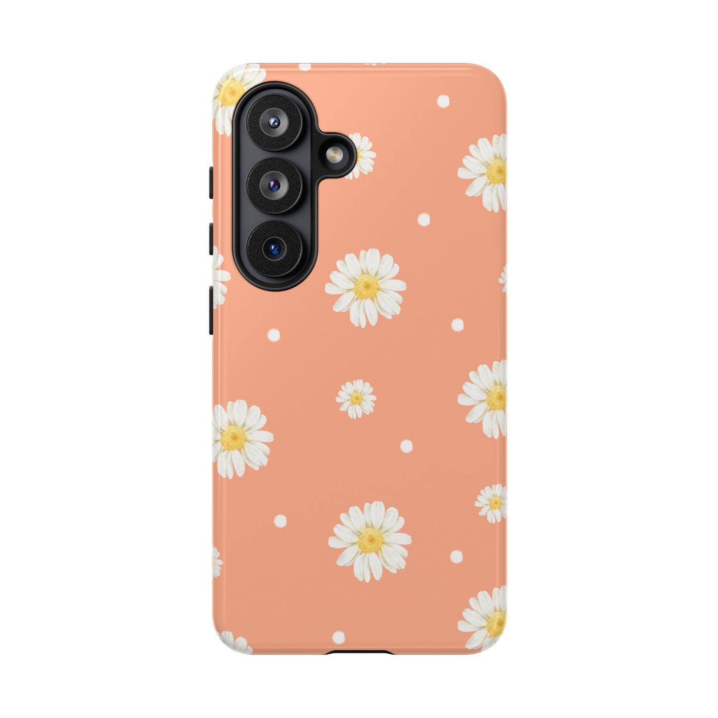 Peach Daisy Phone Case — Floral Tough Protective Cover