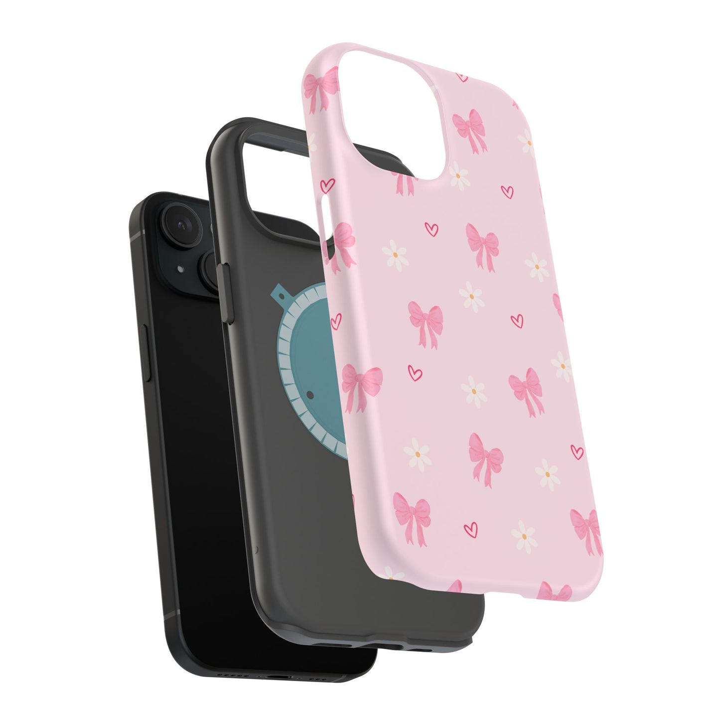 Pink Bow Pattern Magnetic Impact Phone Case