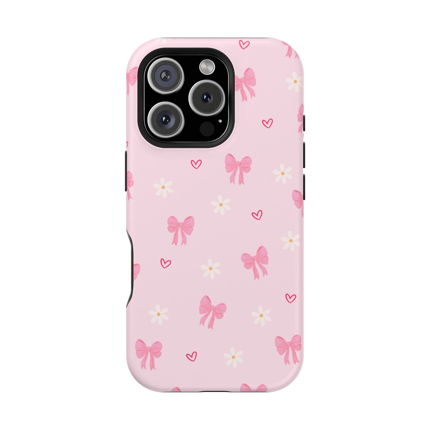 Pink Bow Pattern Magnetic Impact Phone Case