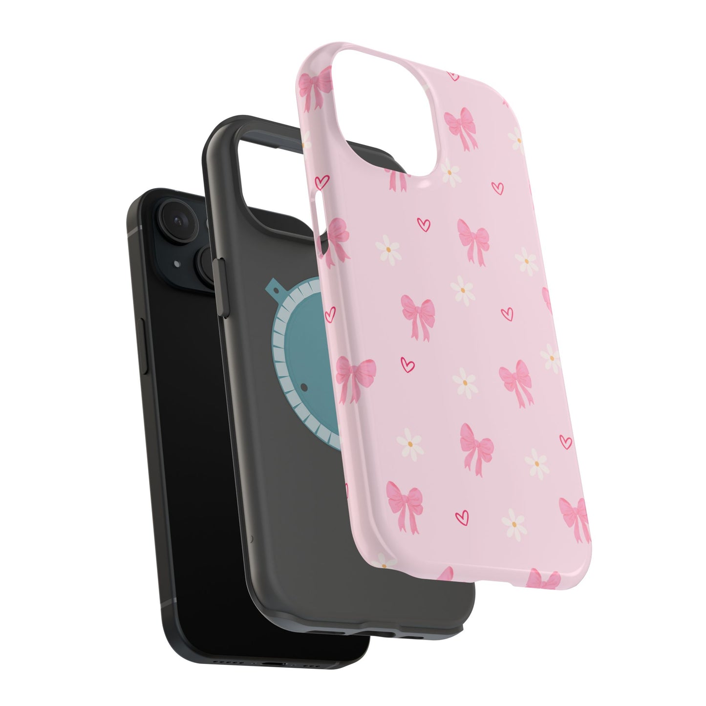 Pink Bow Pattern Magnetic Impact Phone Case