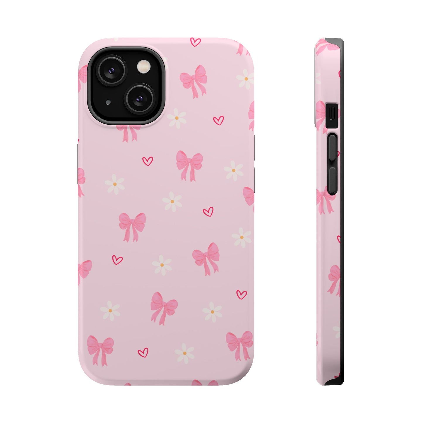 Pink Bow Pattern Magnetic Impact Phone Case