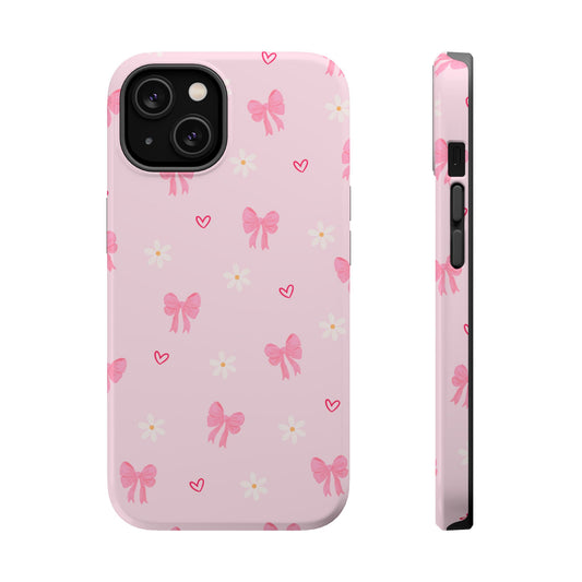 Pink Bow Pattern Magnetic Impact Phone Case