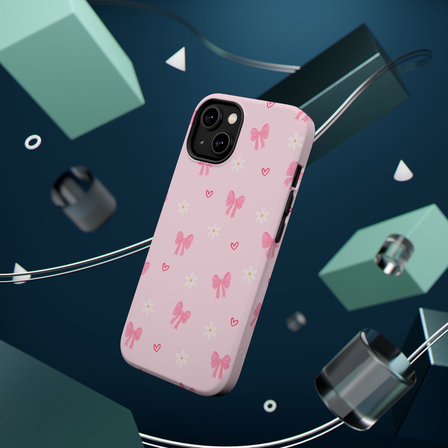 Pink Bow Pattern Magnetic Impact Phone Case
