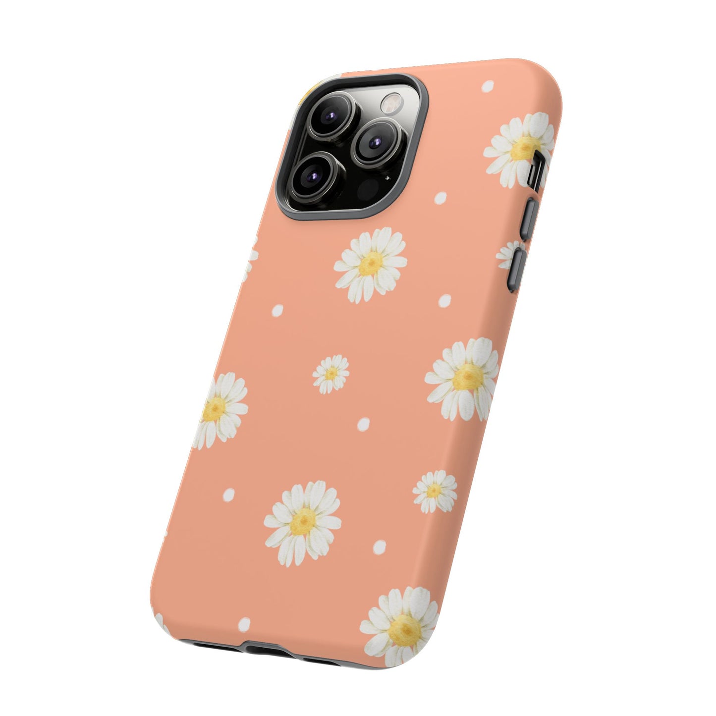 Peach Daisy Phone Case — Floral Tough Protective Cover
