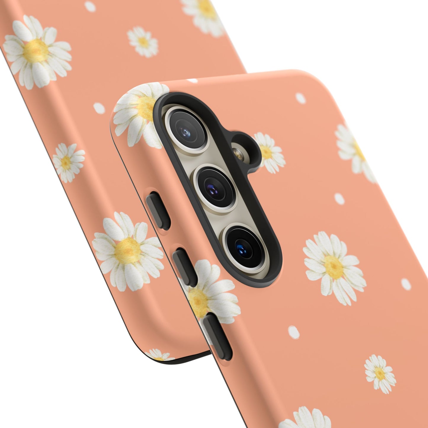 Peach Daisy Phone Case — Floral Tough Protective Cover