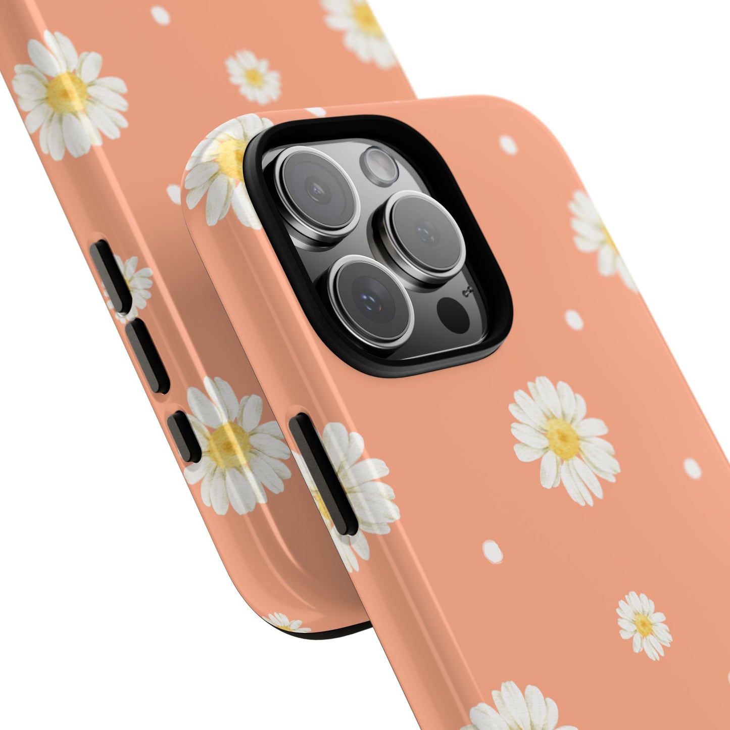 Peach Daisy Phone Case — Floral Tough Protective Cover