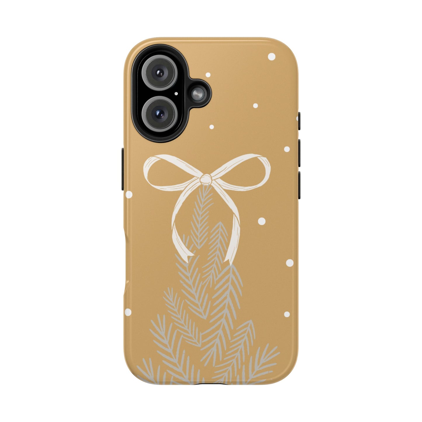 Winter Ribbon Pine Tough Phone Case — Festive Holiday Protective iPhone Cover