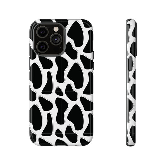 Phone Case — Black & White Cow Print Tough Protective Case