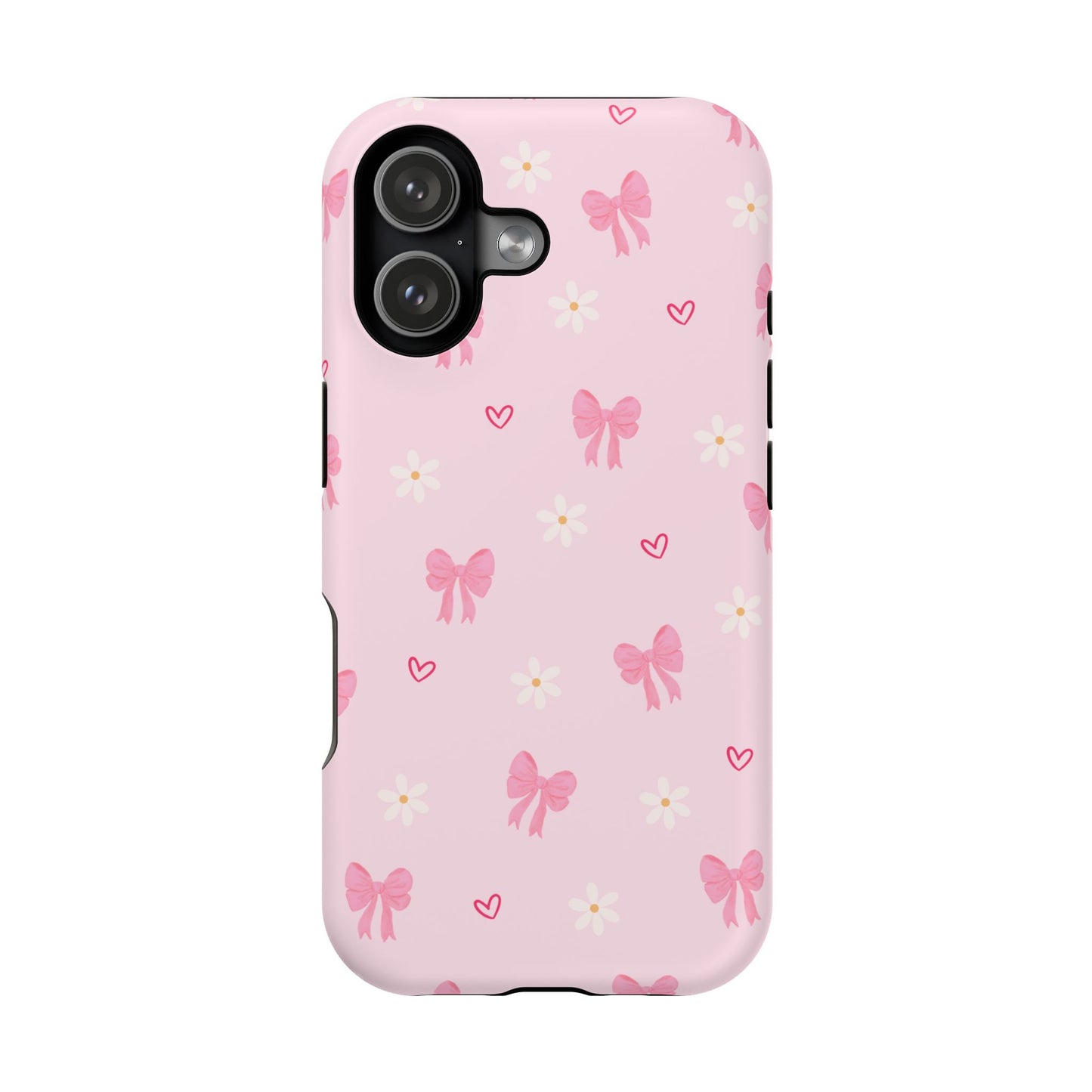 Pink Bow Pattern Magnetic Impact Phone Case