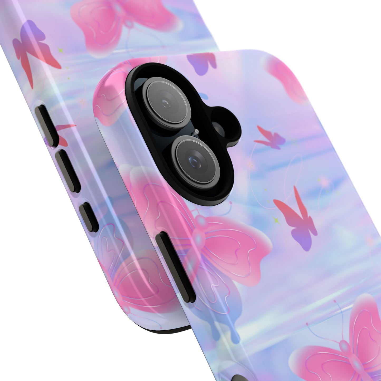 Butterfly Pastel Tough Phone Case — Pink & Lavender Protective Cover