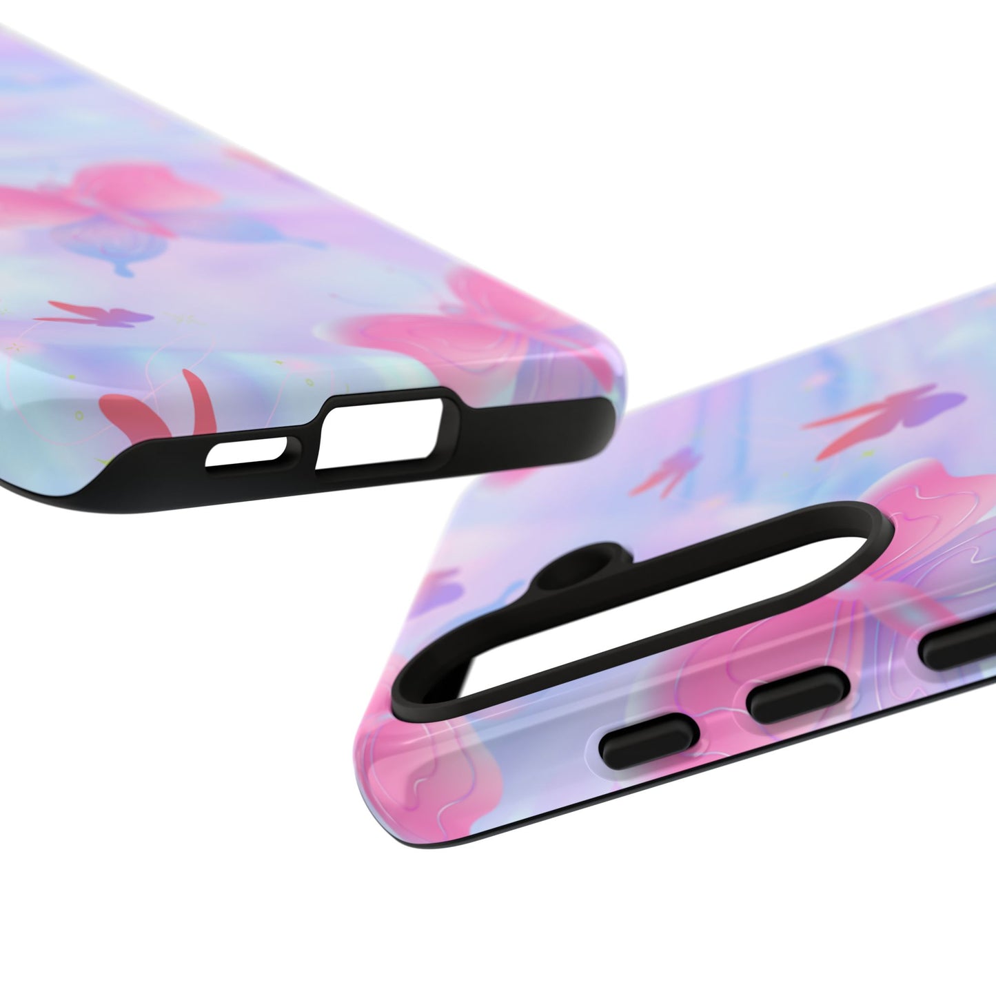 Butterfly Pastel Tough Phone Case — Pink & Lavender Protective Cover