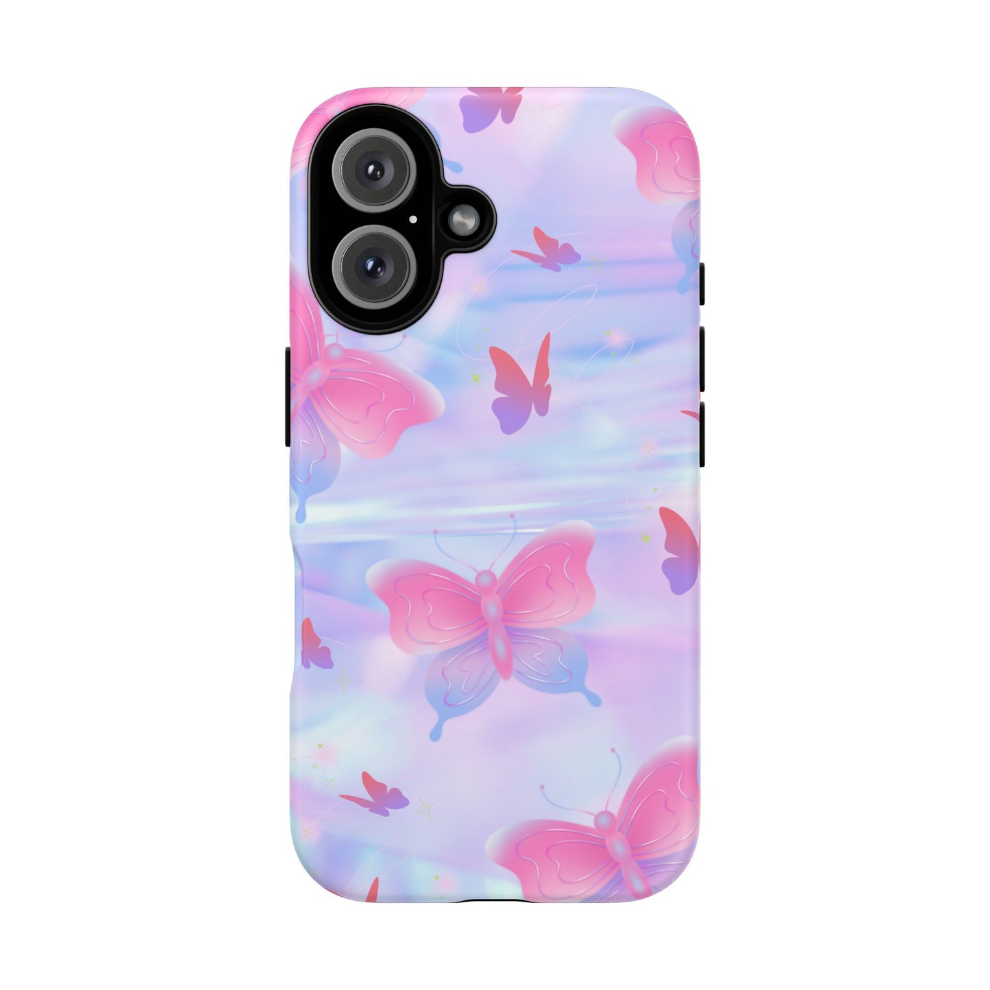 Butterfly Pastel Tough Phone Case — Pink & Lavender Protective Cover