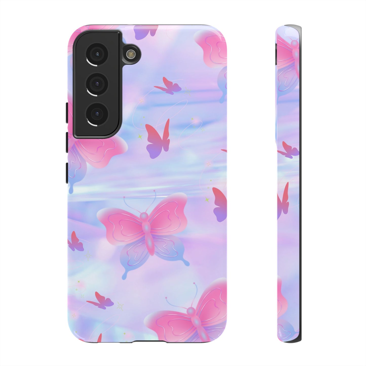 Butterfly Pastel Tough Phone Case — Pink & Lavender Protective Cover