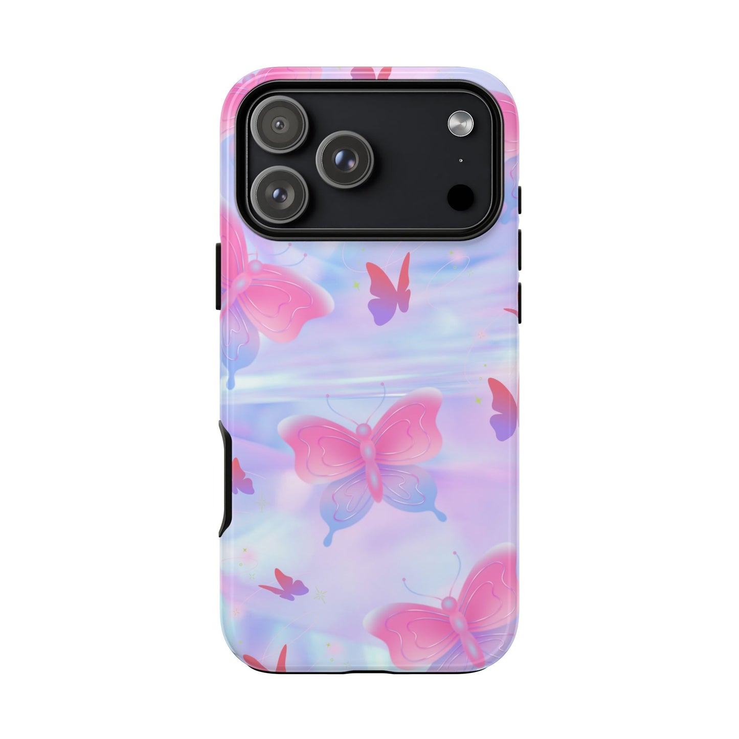 Butterfly Pastel Tough Phone Case — Pink & Lavender Protective Cover