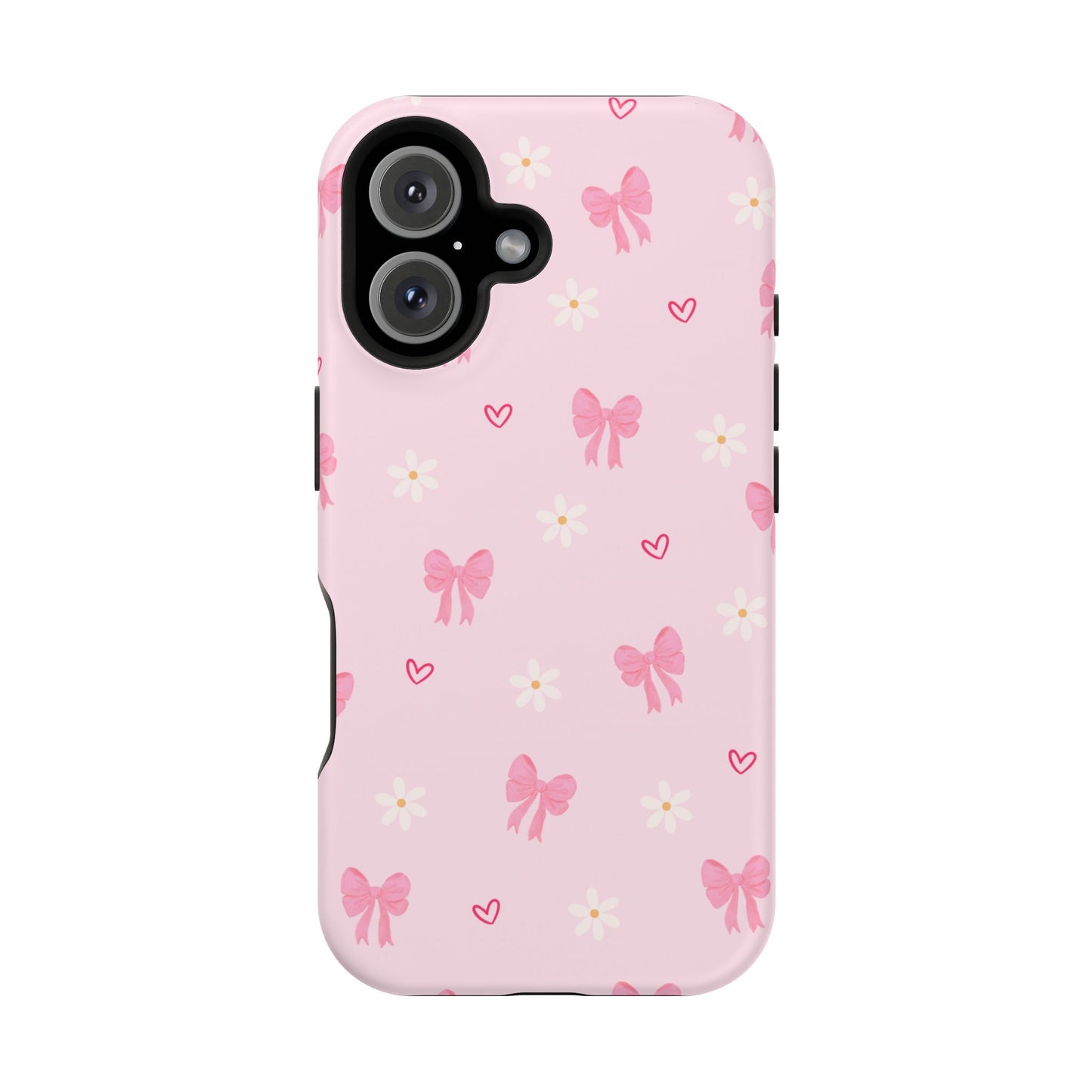 Pink Bow Pattern Magnetic Impact Phone Case