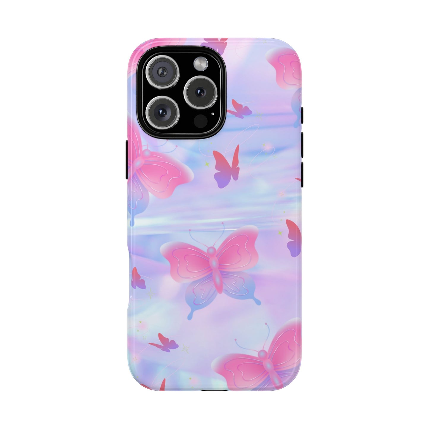 Butterfly Pastel Tough Phone Case — Pink & Lavender Protective Cover