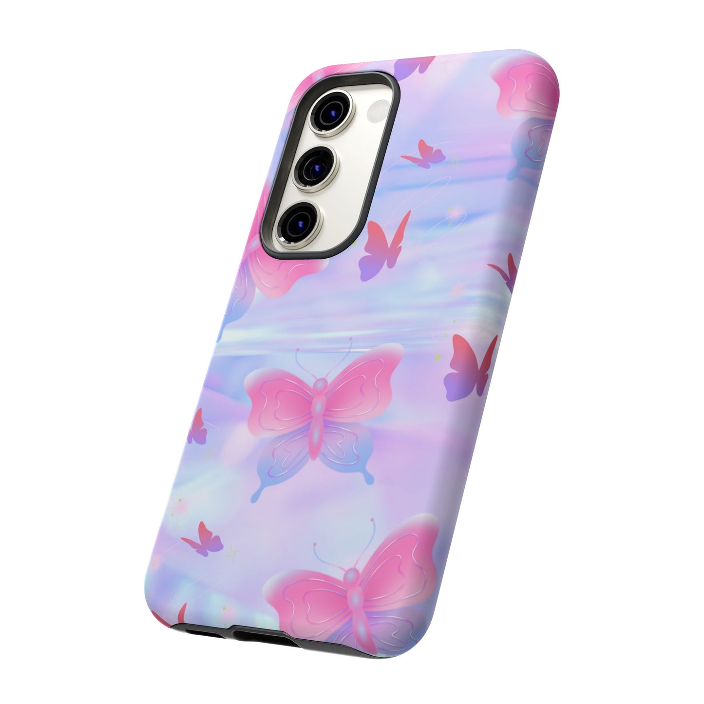 Butterfly Pastel Tough Phone Case — Pink & Lavender Protective Cover