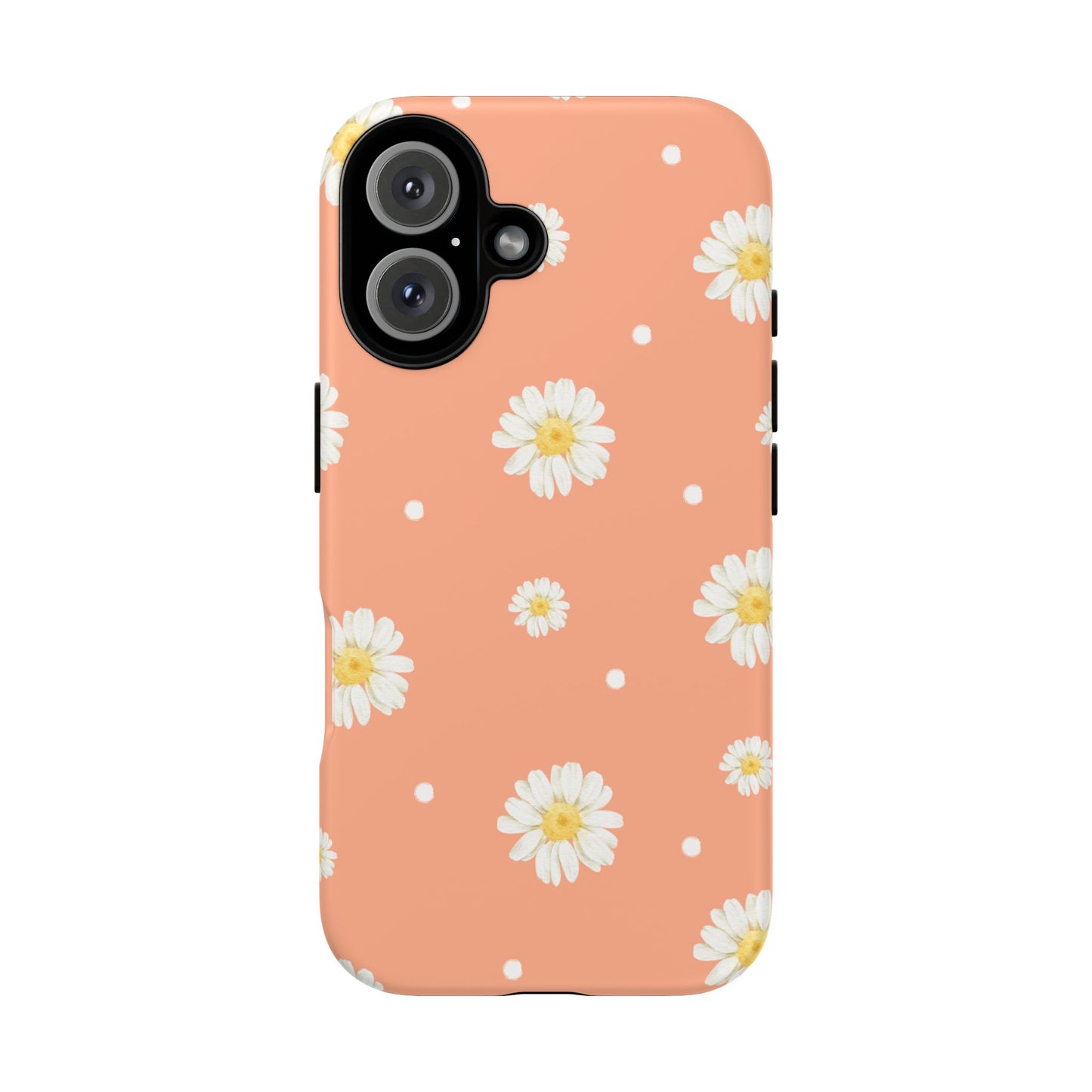 Peach Daisy Phone Case — Floral Tough Protective Cover