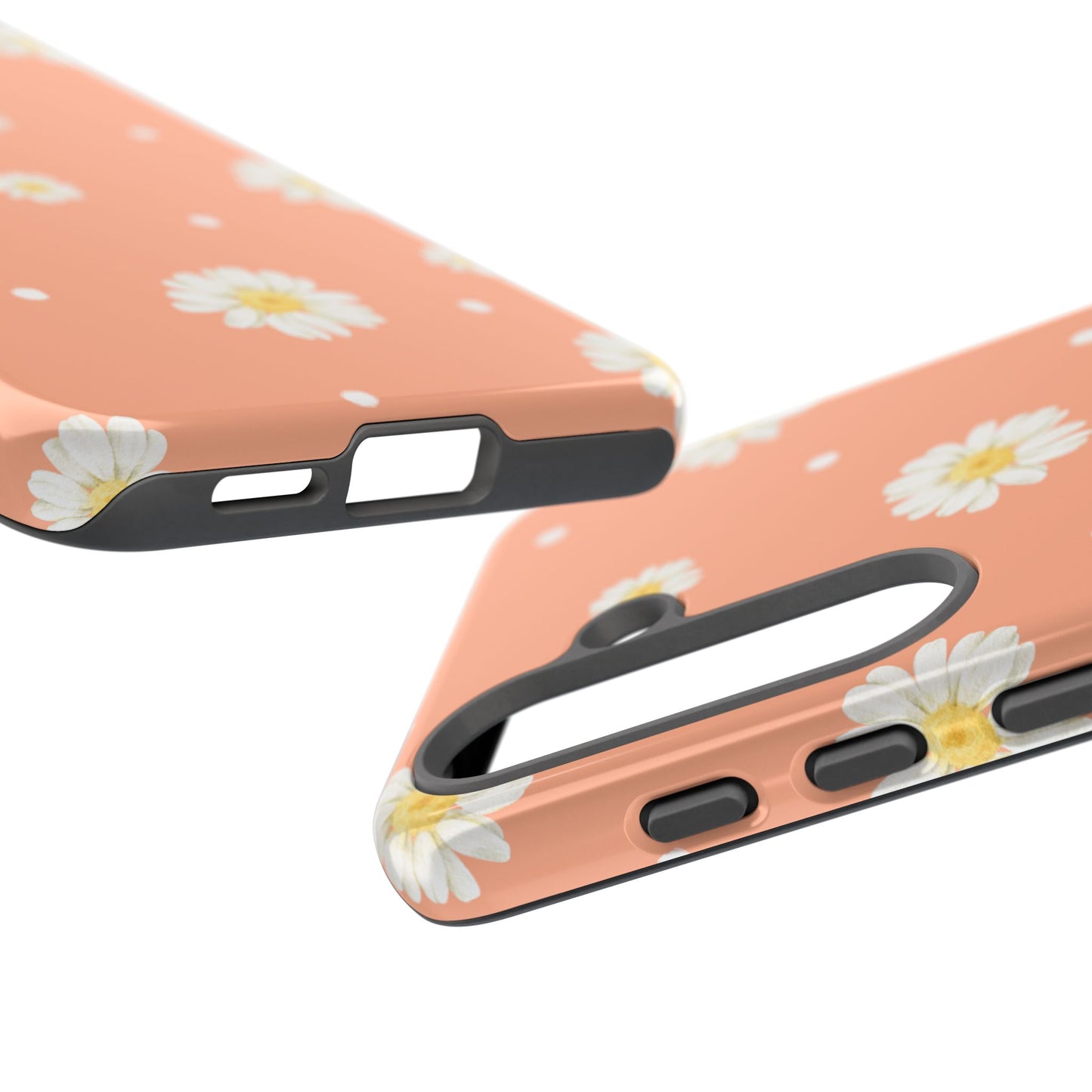 Peach Daisy Phone Case — Floral Tough Protective Cover
