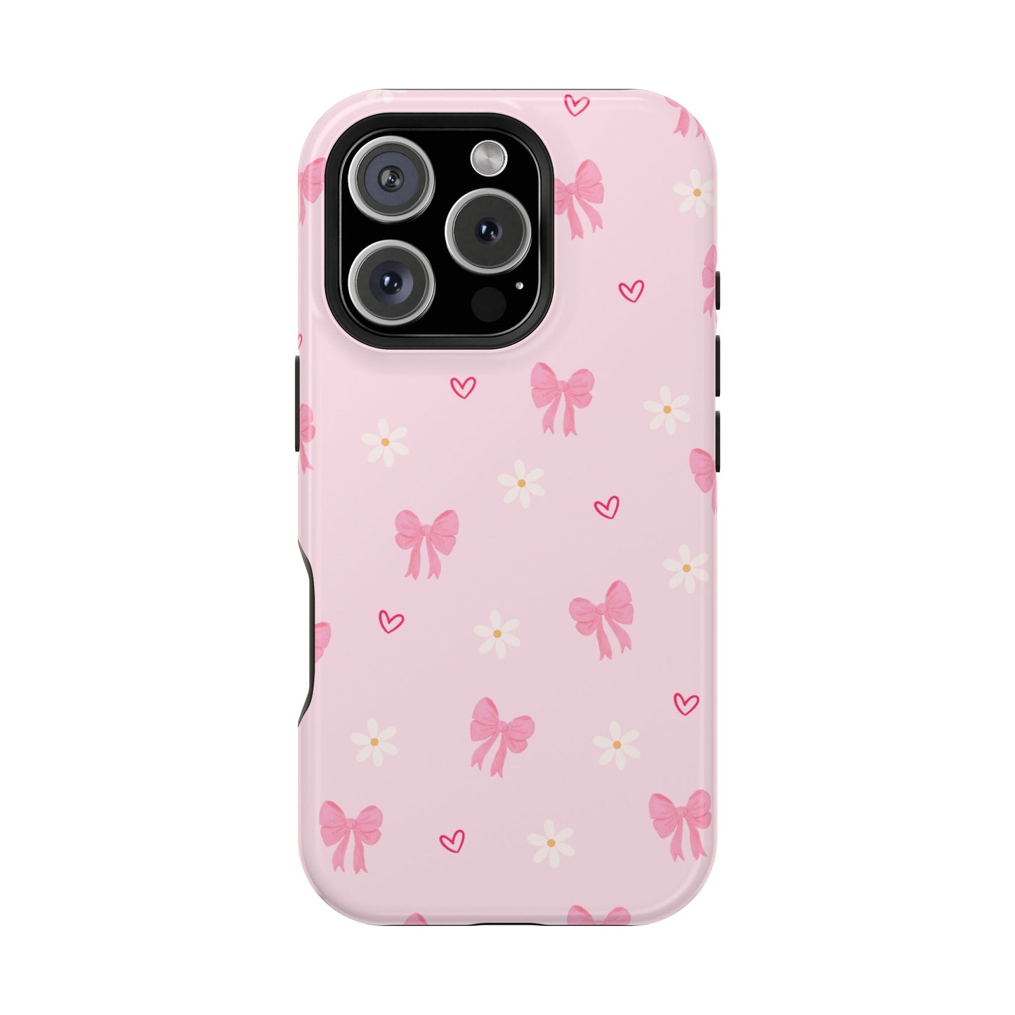 Pink Bow Pattern Magnetic Impact Phone Case