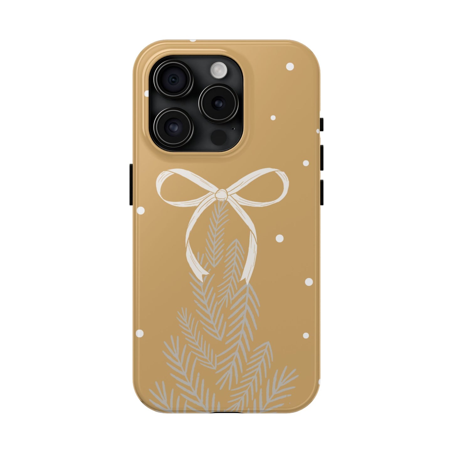 Winter Ribbon Pine Tough Phone Case — Festive Holiday Protective iPhone Cover