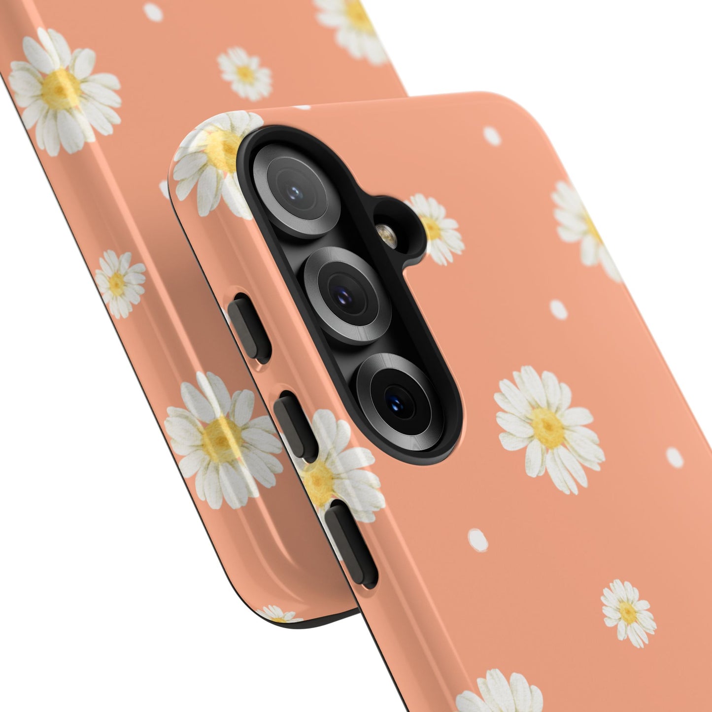 Peach Daisy Phone Case — Floral Tough Protective Cover