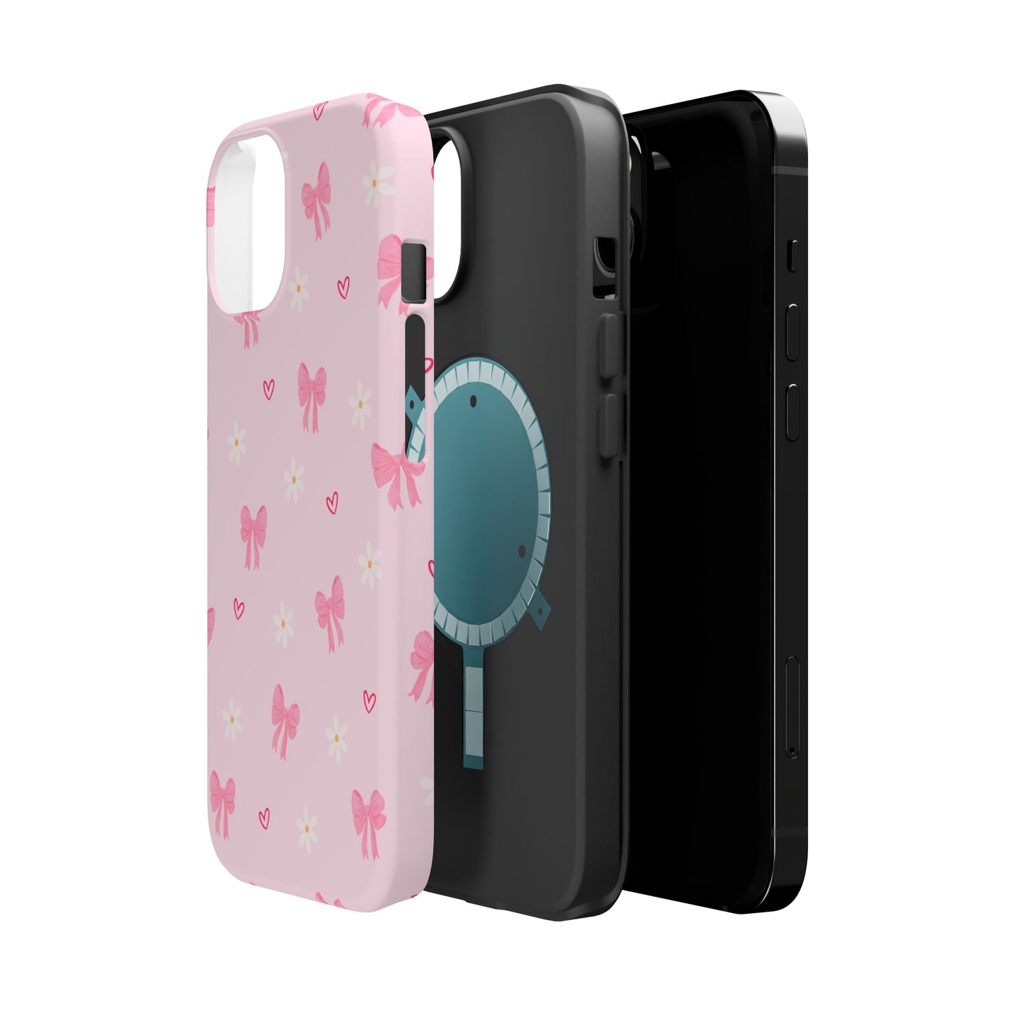 Pink Bow Pattern Magnetic Impact Phone Case
