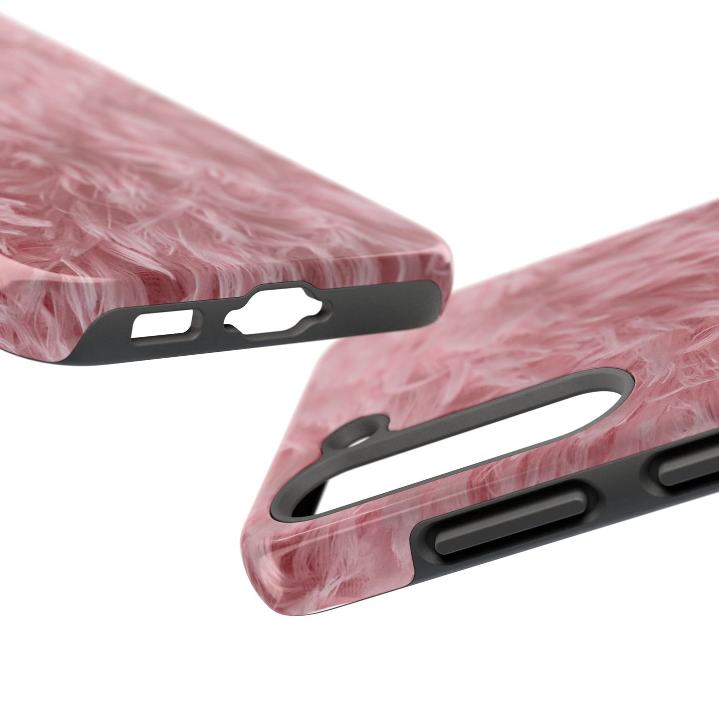 Pink Faux Fur Tough Phone Case — Plush Protective iPhone Cover