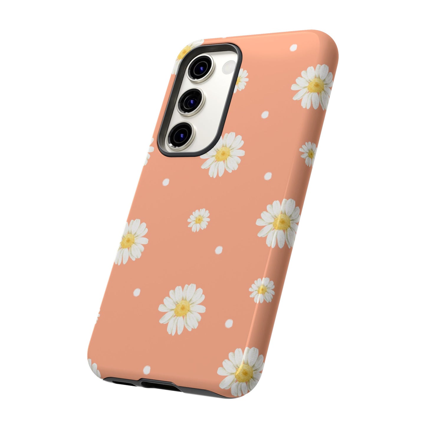 Peach Daisy Phone Case — Floral Tough Protective Cover