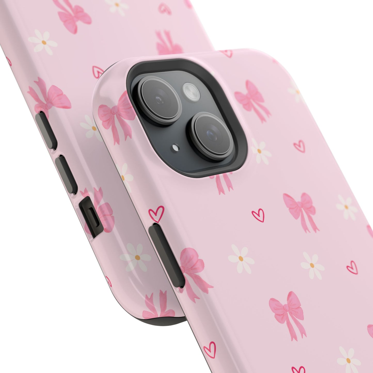 Pink Bow Pattern Magnetic Impact Phone Case