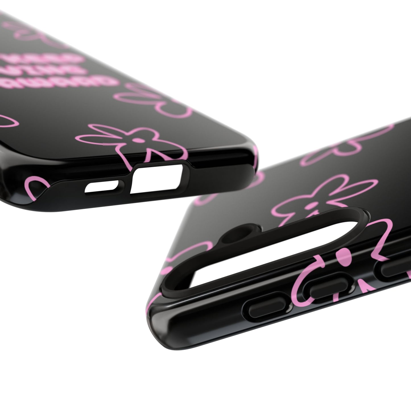 Phone Case — "Just Keep Moving Forward" Pink Floral Tough Case