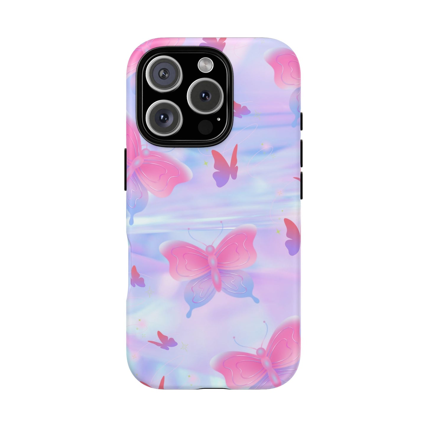 Butterfly Pastel Tough Phone Case — Pink & Lavender Protective Cover
