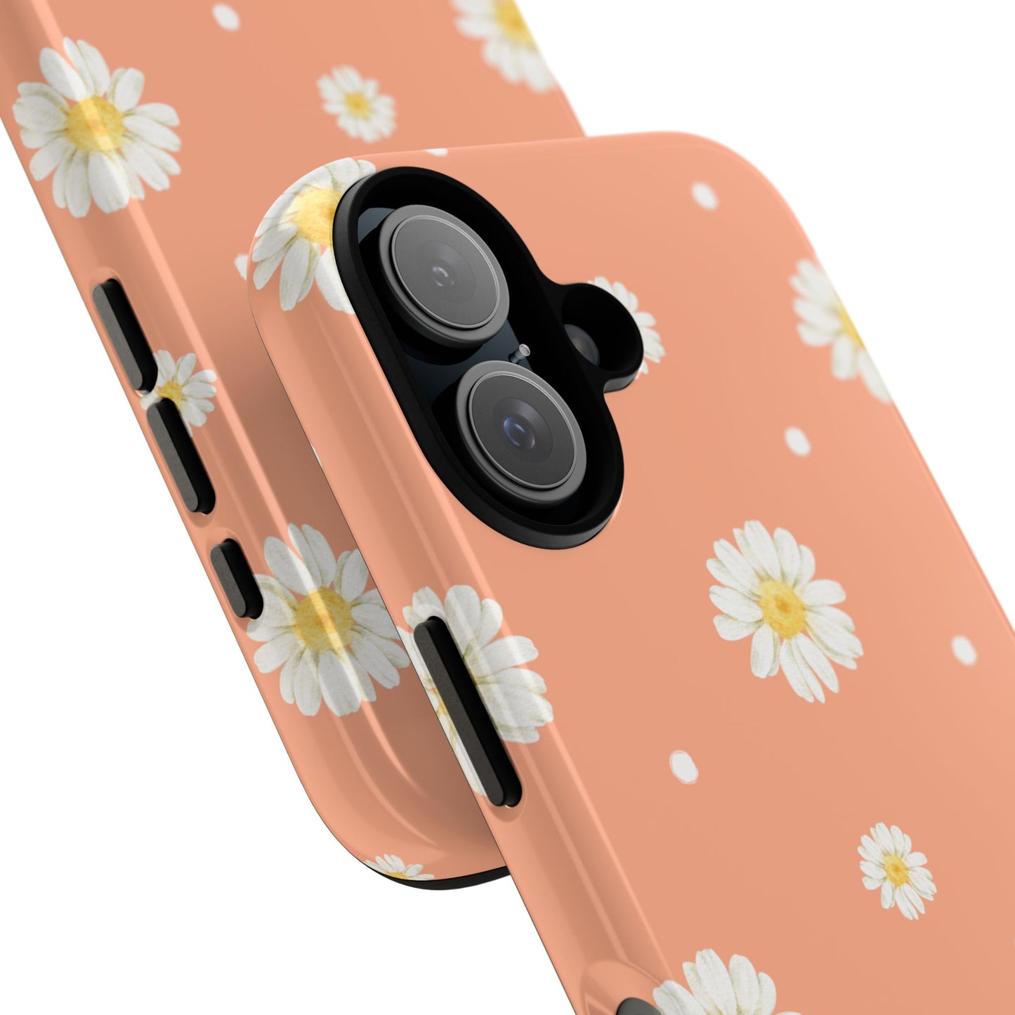 Peach Daisy Phone Case — Floral Tough Protective Cover