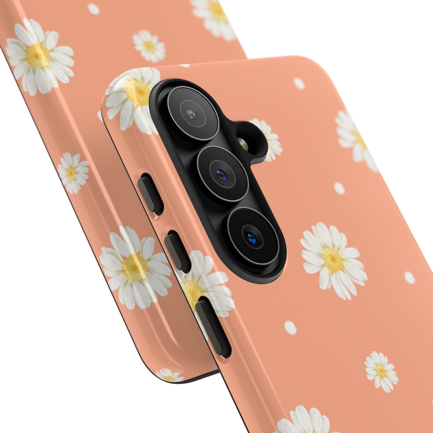 Peach Daisy Phone Case — Floral Tough Protective Cover