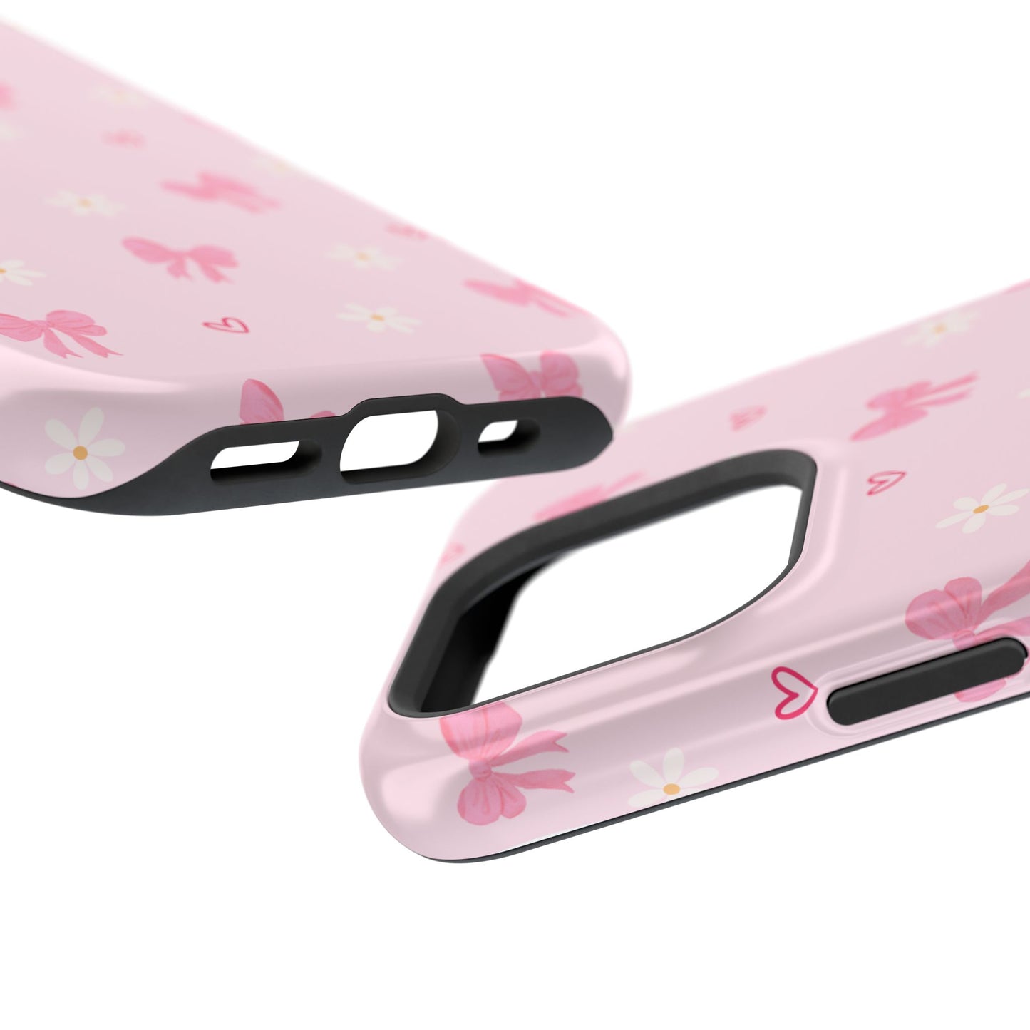 Pink Bow Pattern Magnetic Impact Phone Case