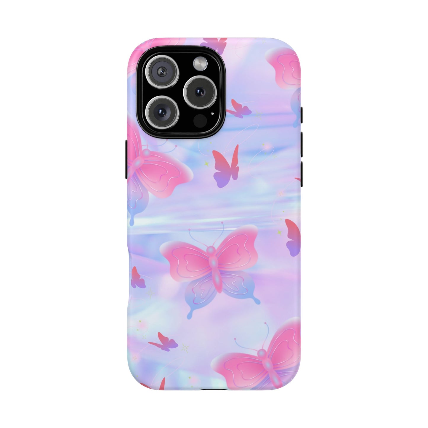 Butterfly Pastel Tough Phone Case — Pink & Lavender Protective Cover