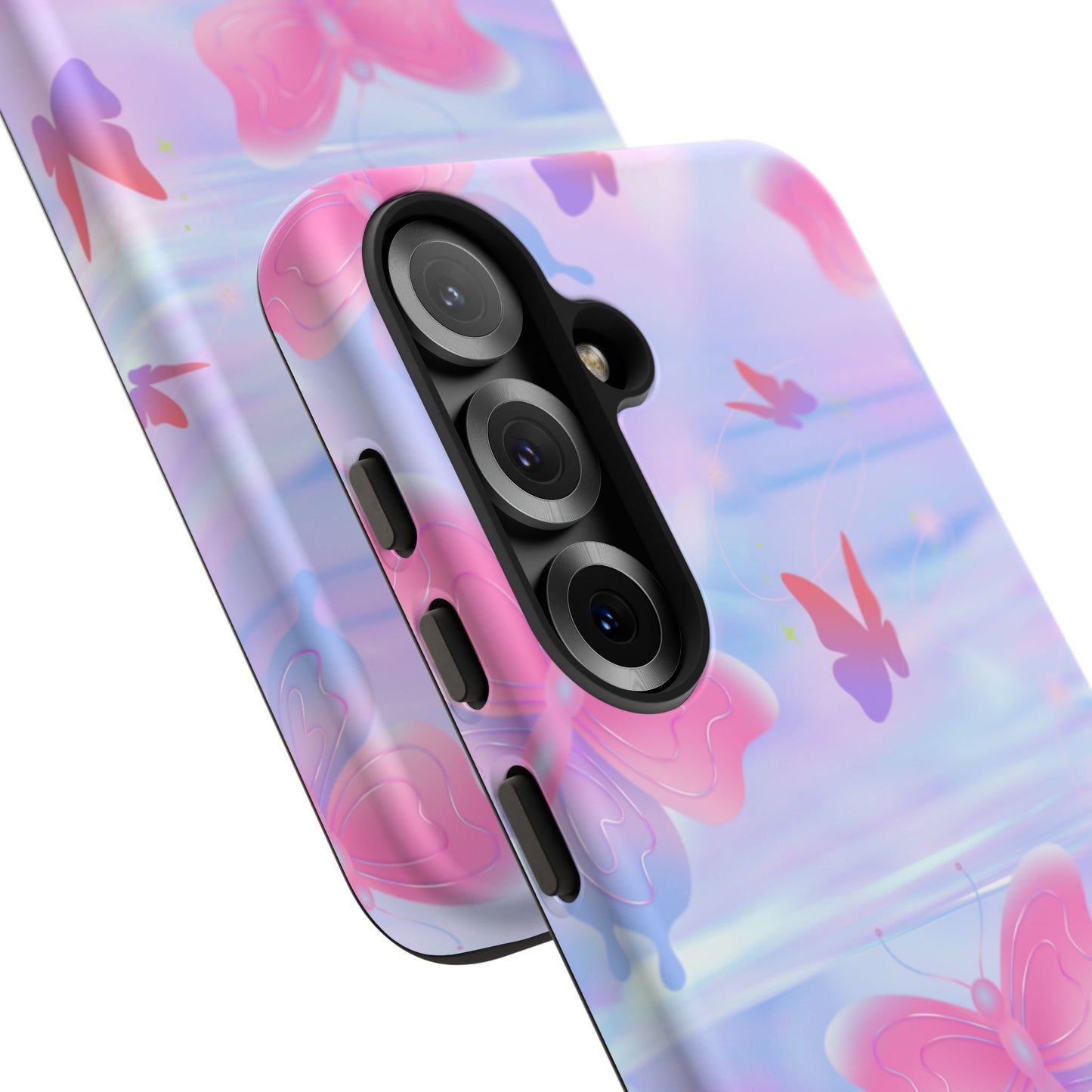Butterfly Pastel Tough Phone Case — Pink & Lavender Protective Cover