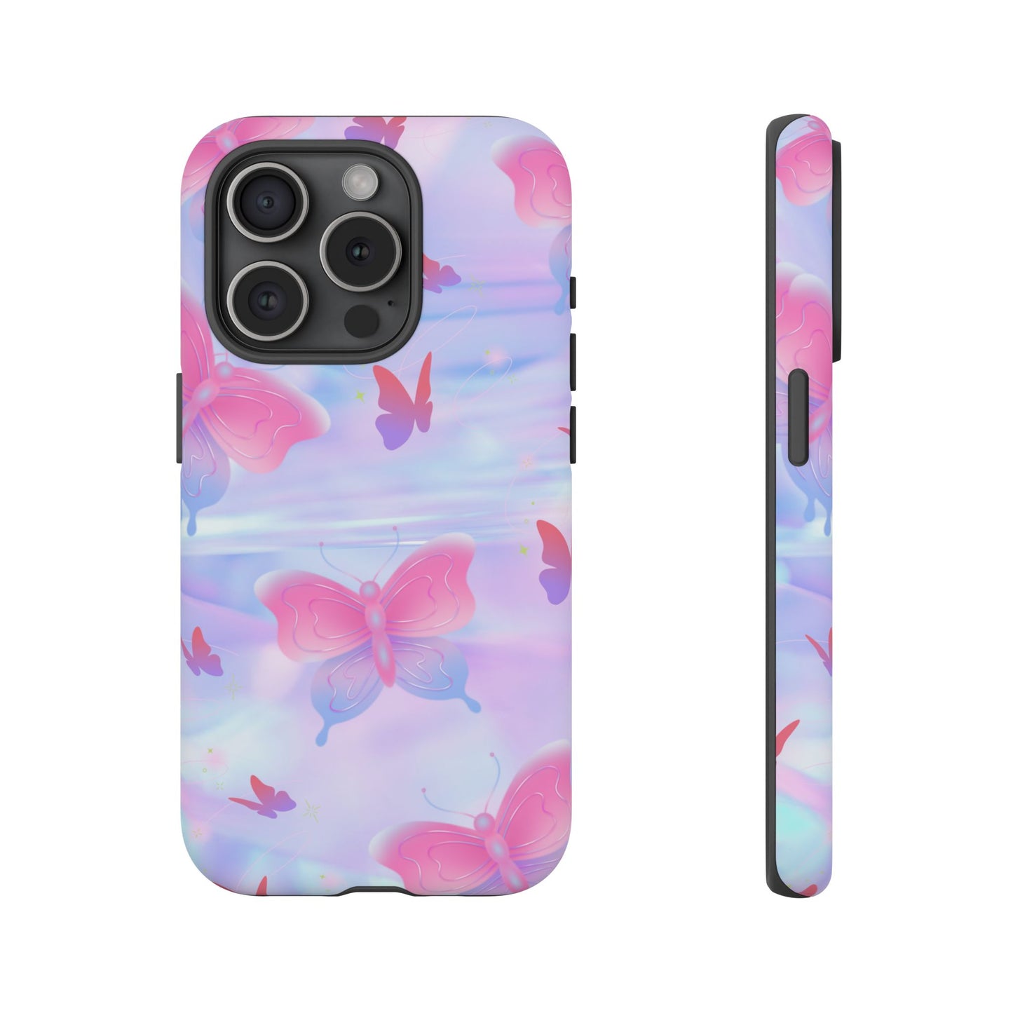 Butterfly Pastel Tough Phone Case — Pink & Lavender Protective Cover