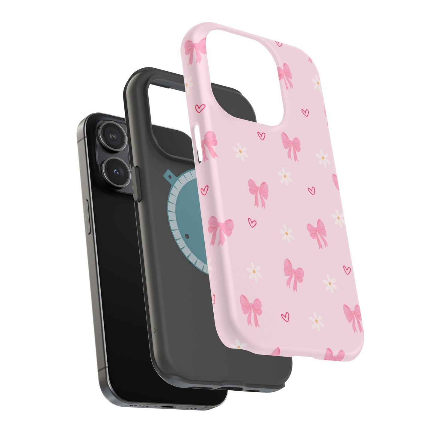 Pink Bow Pattern Magnetic Impact Phone Case