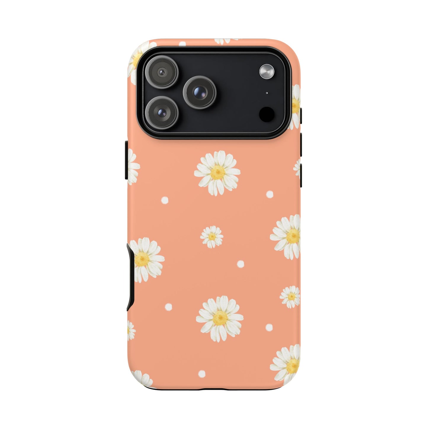 Peach Daisy Phone Case — Floral Tough Protective Cover