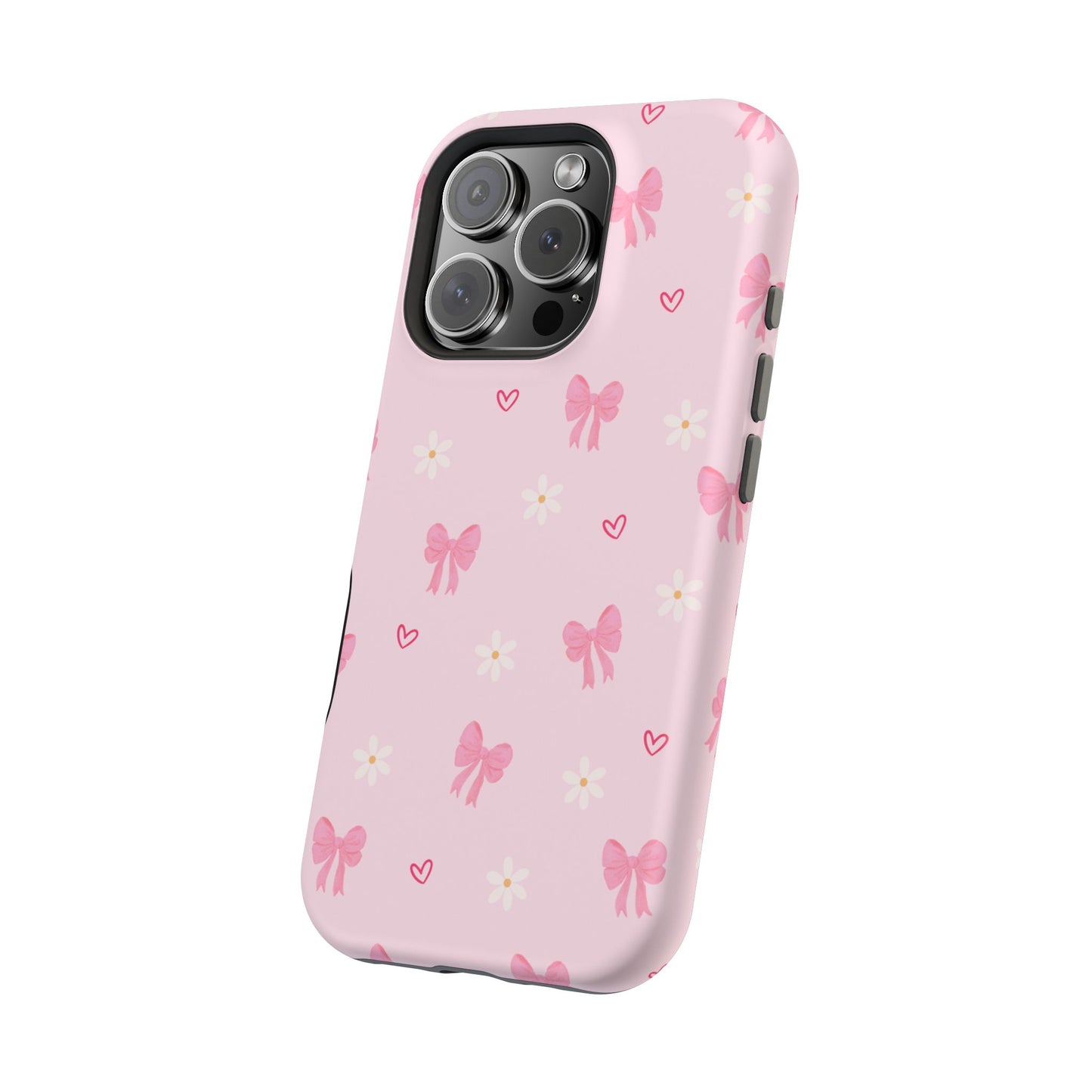 Pink Bow Pattern Magnetic Impact Phone Case