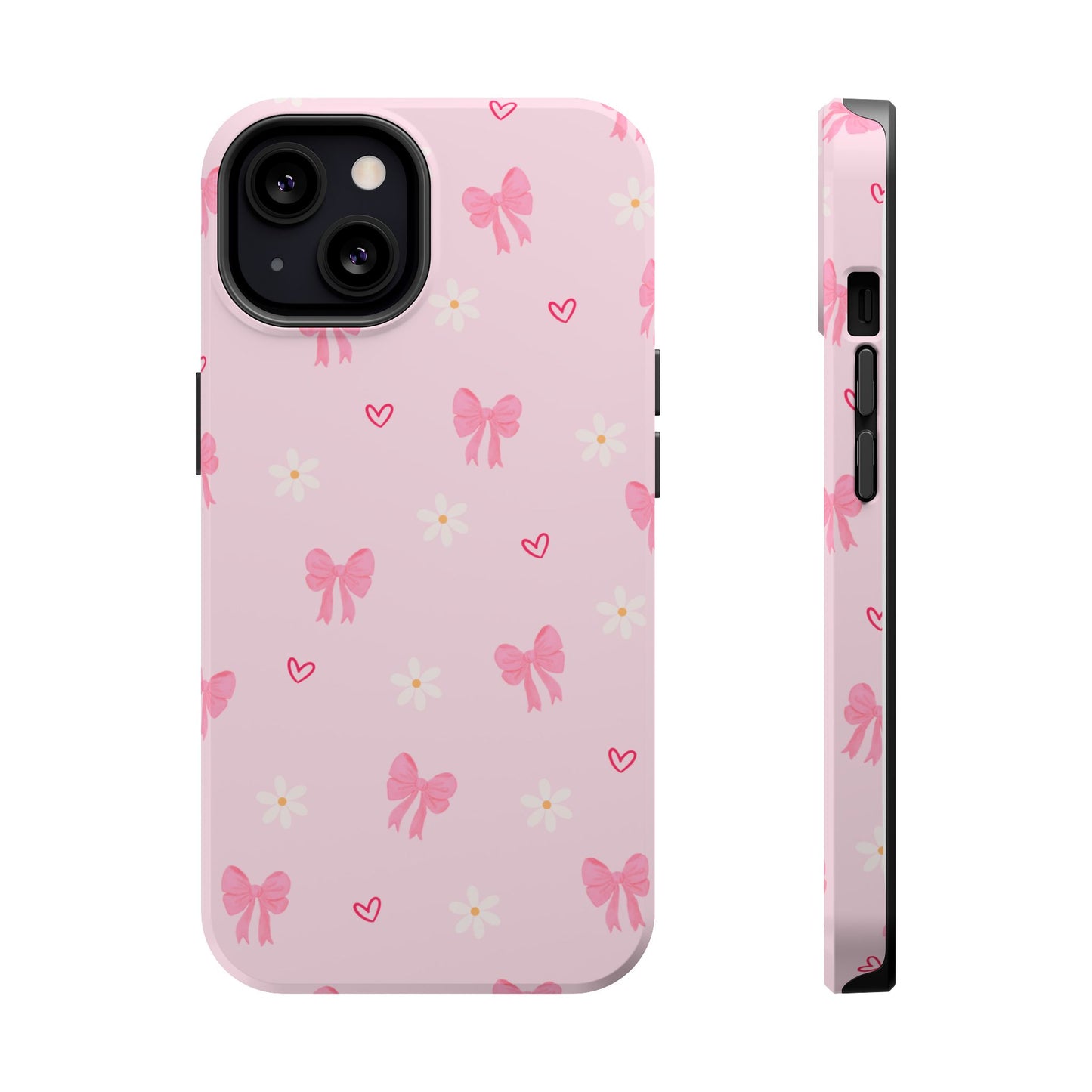 Pink Bow Pattern Magnetic Impact Phone Case
