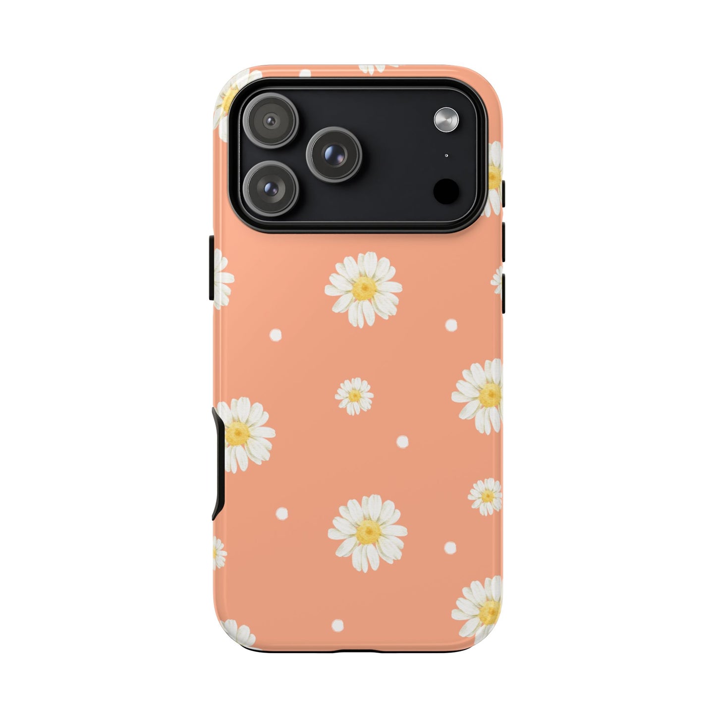 Peach Daisy Phone Case — Floral Tough Protective Cover